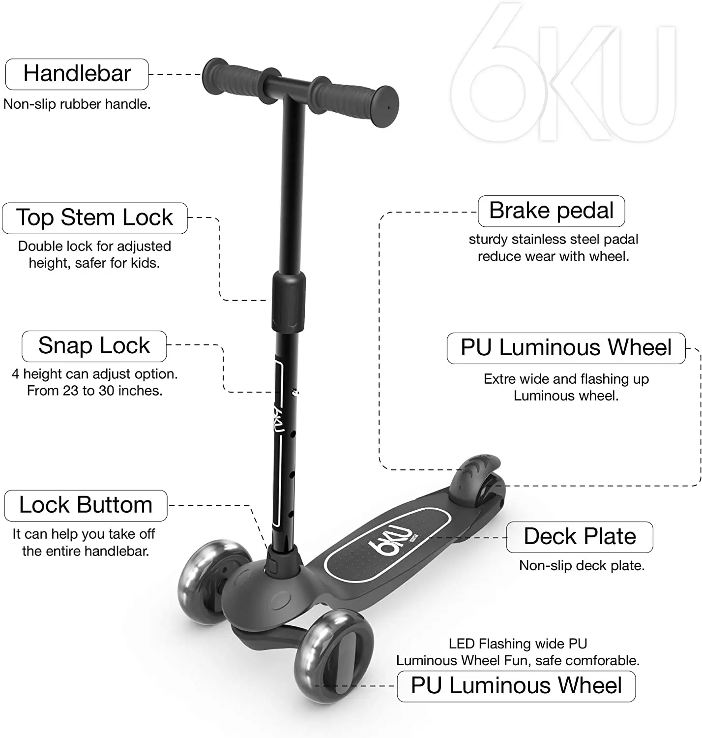Yongtai Самая низкая цена 3 колеса Pu светодиод малыш ребенка скутер ног скутер для детей