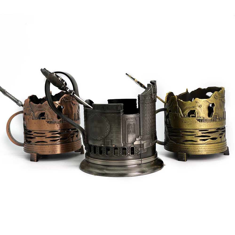 Factory Russian Home Decoration Metal Craft Cup Holder Custom Antique Copper Metal Craft