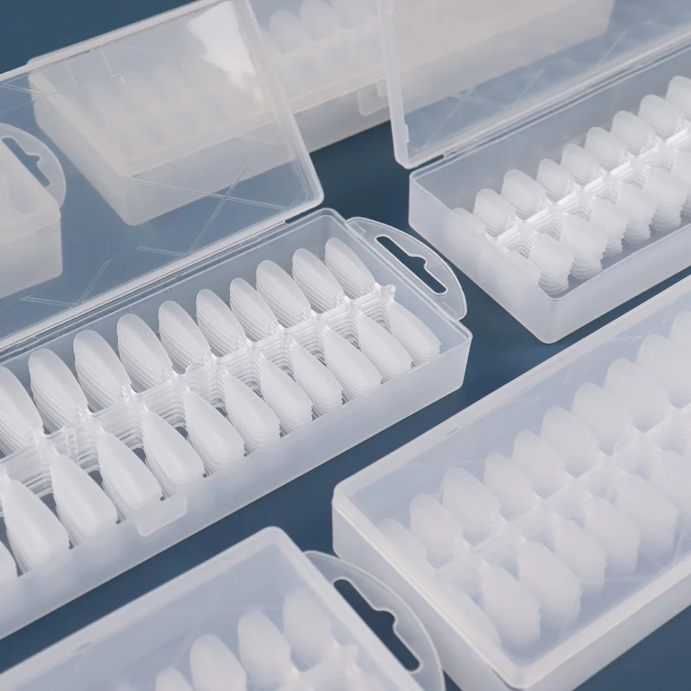 VV MEI JIA ER 240 Pieces Frosting Traceless Artificial Fingernails Coffin Square Stiletto Round Nails Salon