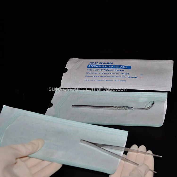 Medical Packaging Steam and EO Dental Instrument Heat Sealing Sterilization Pouch 57x150mm