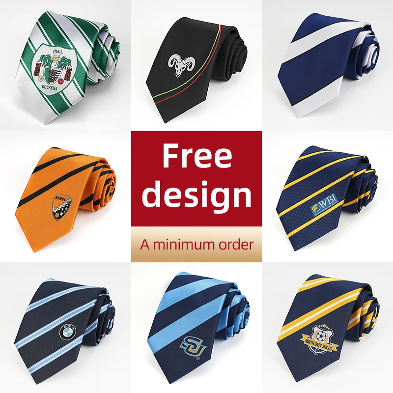 Silk Necktie Manufacturer Custom Logo Neck Tie with Logo for School Company Party Business