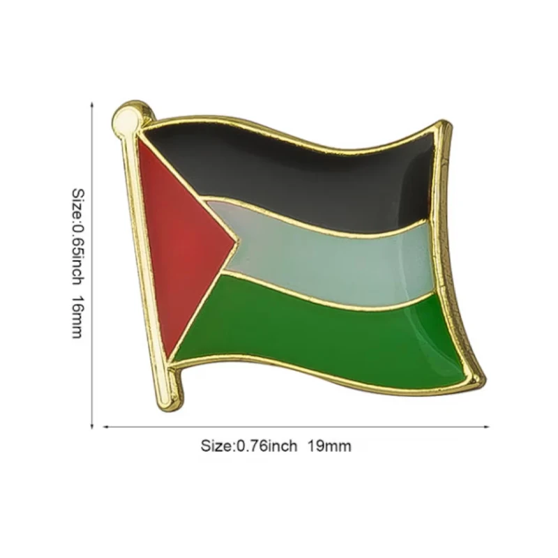 Custom Palestinian Metal Enamel Brooch Palestine Flag Lapel Pins Badge