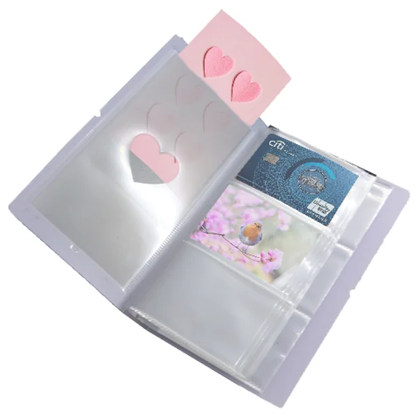 Mini photo album waterproof pocket photo holder ID card pocket for credit card sleeves or name card refillable photo  album