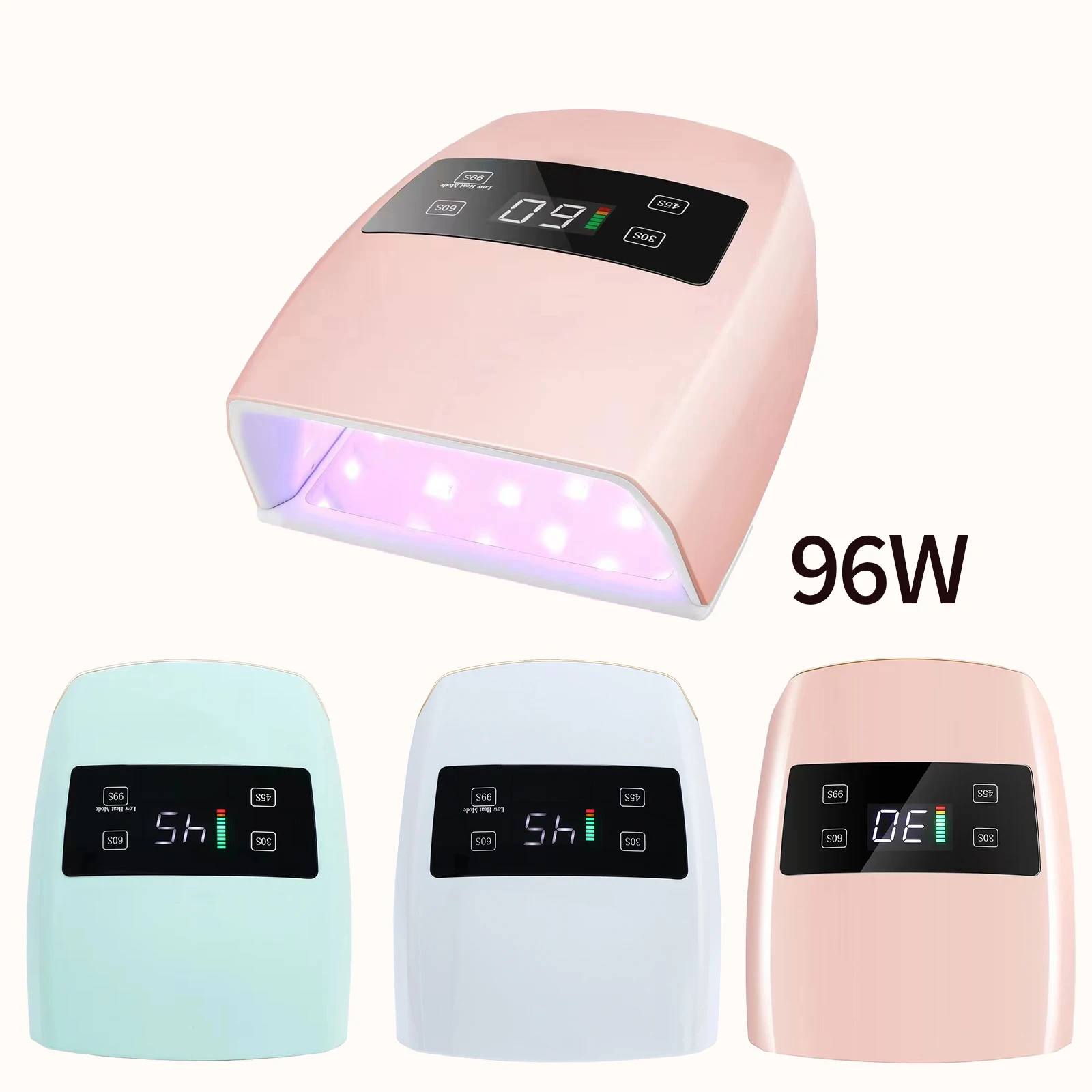 HJS high power 32 Chips big space UV nail lamp quick drying without black hand long endurance led/UV rechargeable nail Lamp