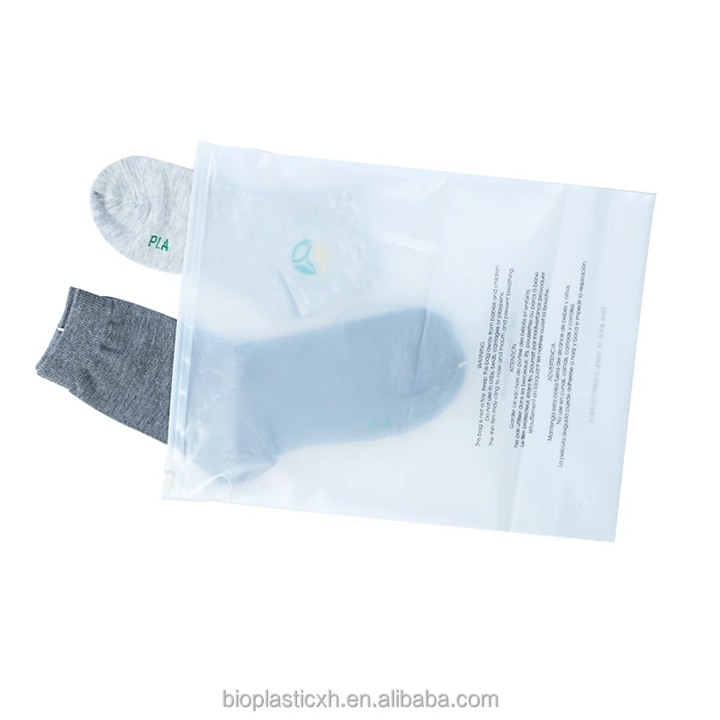 biodegradable clear transparent zipper bag frosted zipper bag 20x20 wholesale zipper biodegradable bag