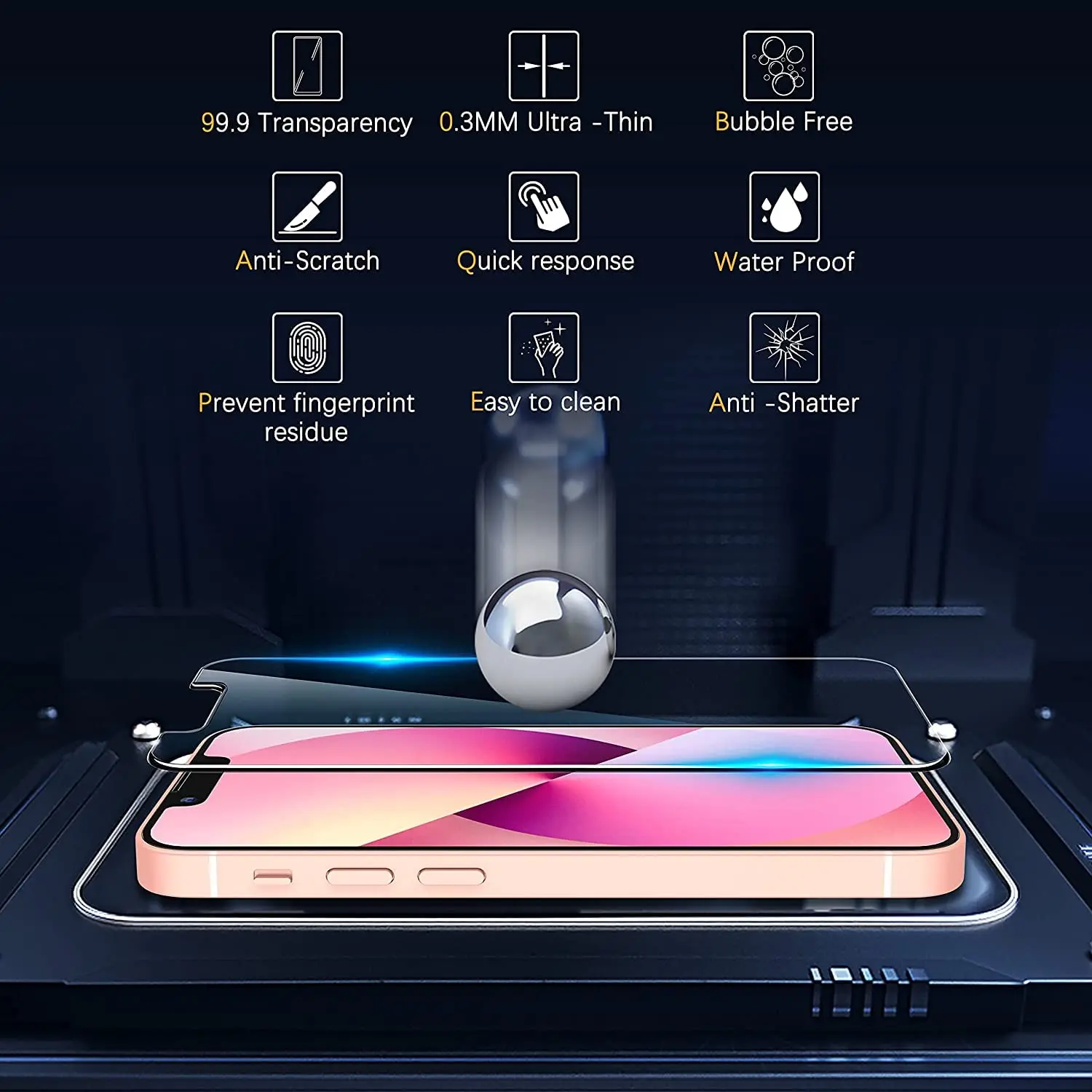 Amazon Hot 2 pack Screen Protector Smartphone Anti Scratch 2.5D Tempered Glass Screen Protector Film For iPhone 13 Pro/12/11/XS