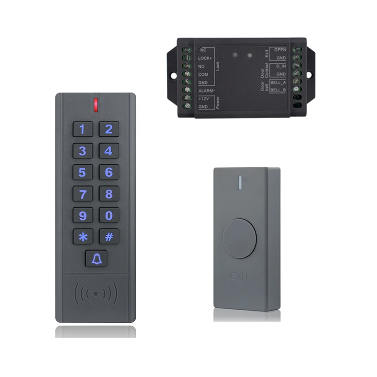 waterproof plastic standalone keypad door exit button wireless access controller kit
