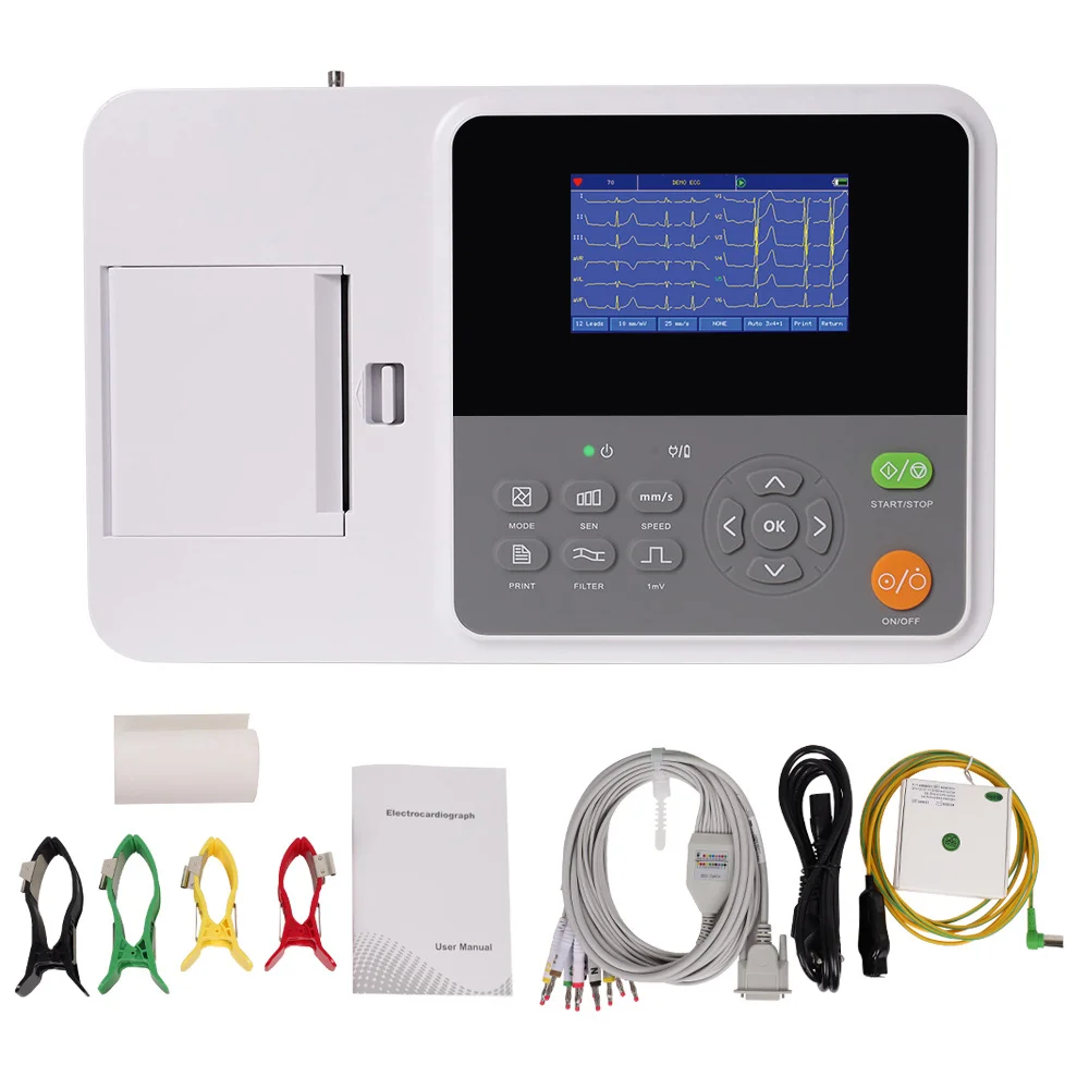 Contec E3 electrocardiogram 3 channel 12 lead digital ecg machine price