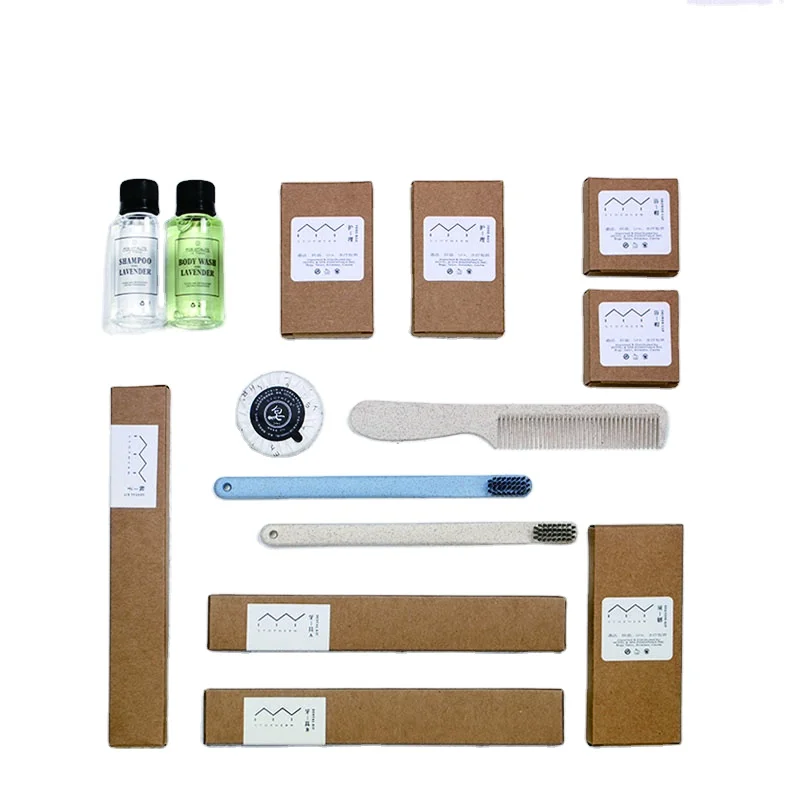 Wholesale high quality hotel supplier 5 star hotel bathroom amenity sets