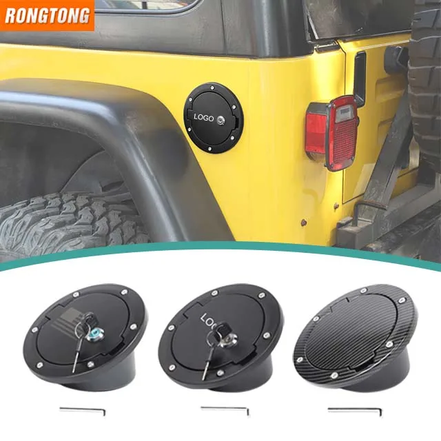 Factory Outlet Car Exterior Accessories Aluminium Alloy ABS Fuel Tank Cover Decoration For Jeep TJ 1997-2006