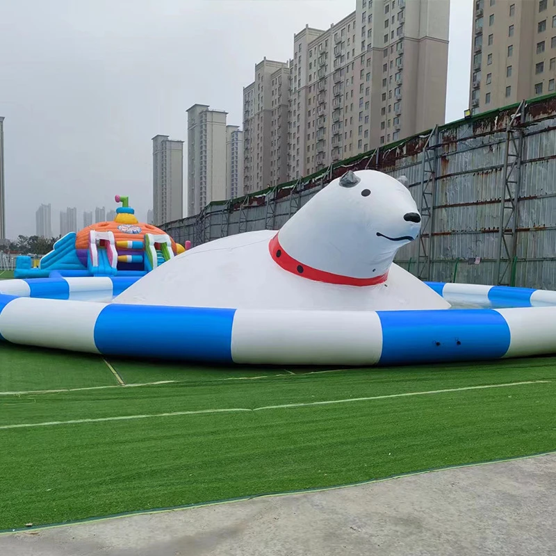 inflatable pool jumping ball summer water games polar bear water pool kids inflatable water park
