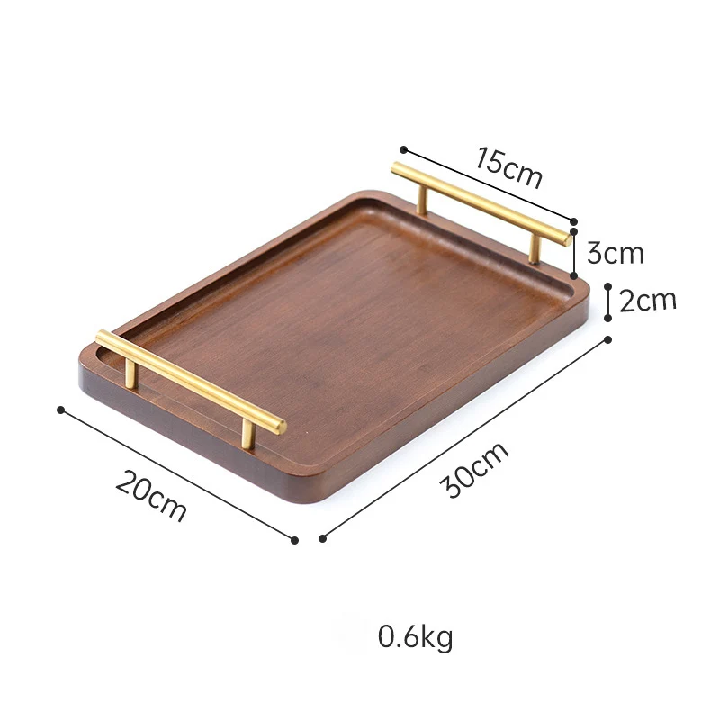 Solid wood right Angle teacup tray Bamboo hotel small tea tray Wooden home breakfast tray