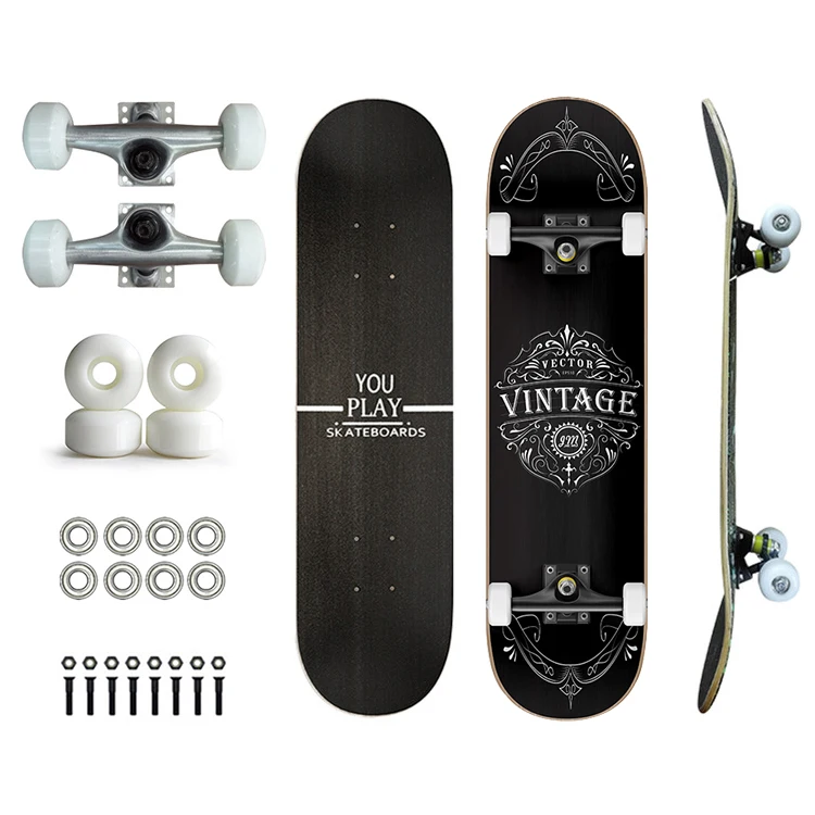 32' Outdoor Carving Surfing Longboard Skate Board 7 Ply Maple Deck Indy Truck Complete Double Kick Skateboard Cruiser