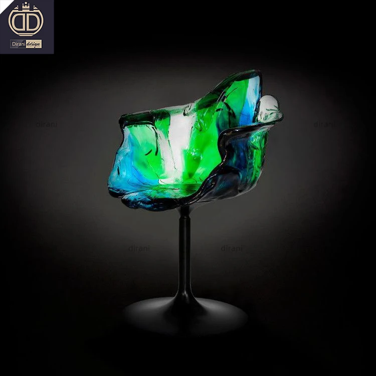 ella rotating base flower design chair hand made polycarbonate plastic rotatable dining chair with armrests
