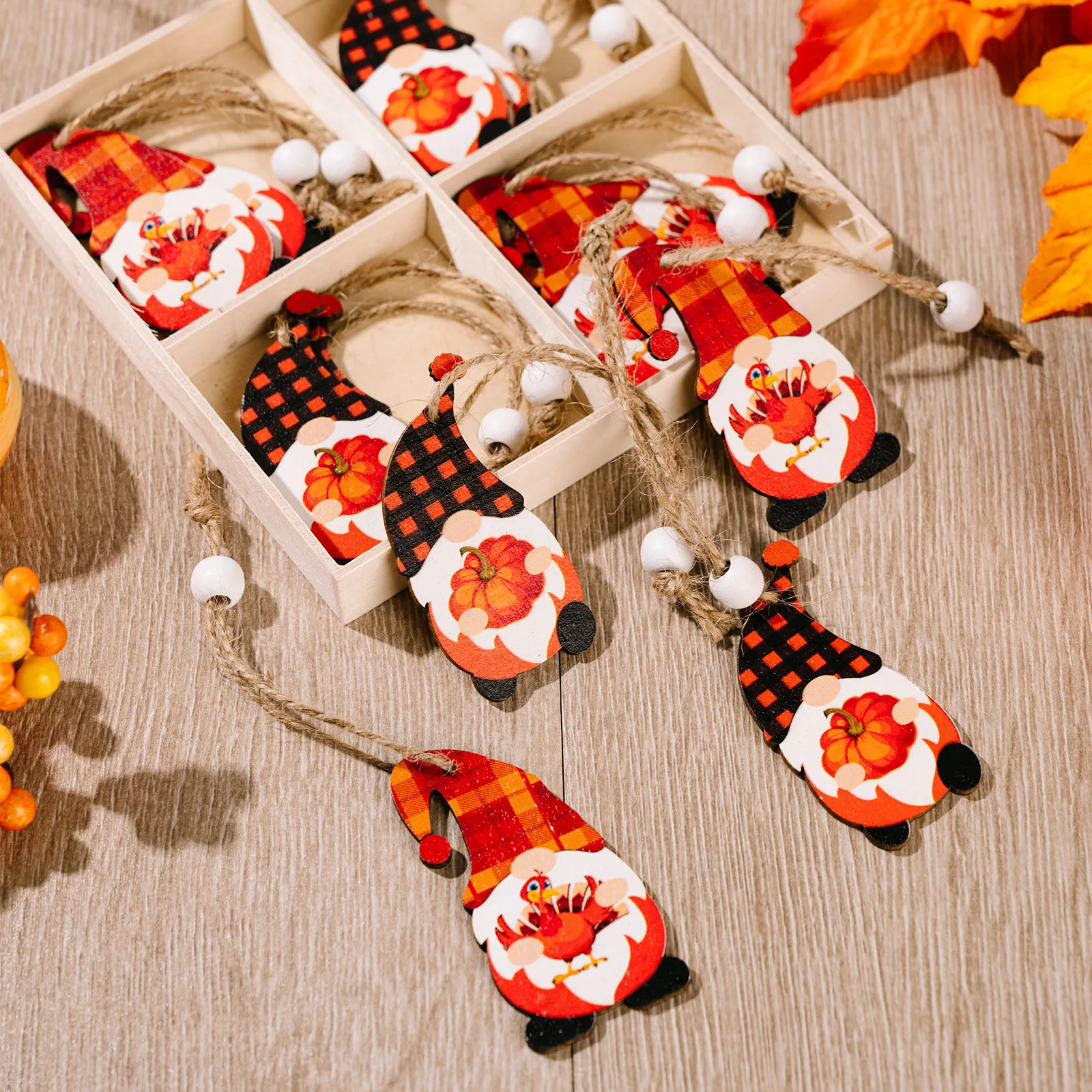 Newest Harvest Festival Tree Hanging With Gnome Wooden Pendant Ornament for Harvest Festival Gift Tree Decor