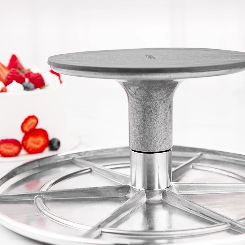 Cake Moulds Table Event Furniture Stainless Steel Round Shape Cake Decorating Table Decorating Table Bakers Aluminum Alloy