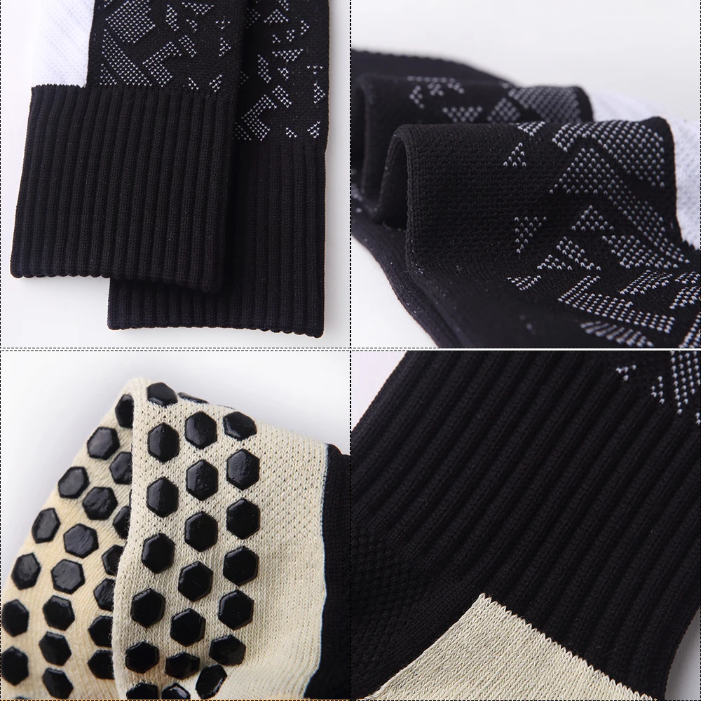 long compression knee length colorful football non skid socks cotton cushion socks