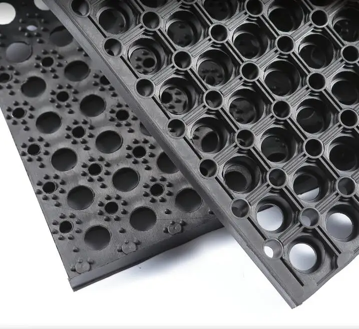 High Quality Black Rubber Factory Wholesale Modular 22mm thick Anti-Slip Floor Mat Anti-Fatigue Rug for Outdoor Playground Use