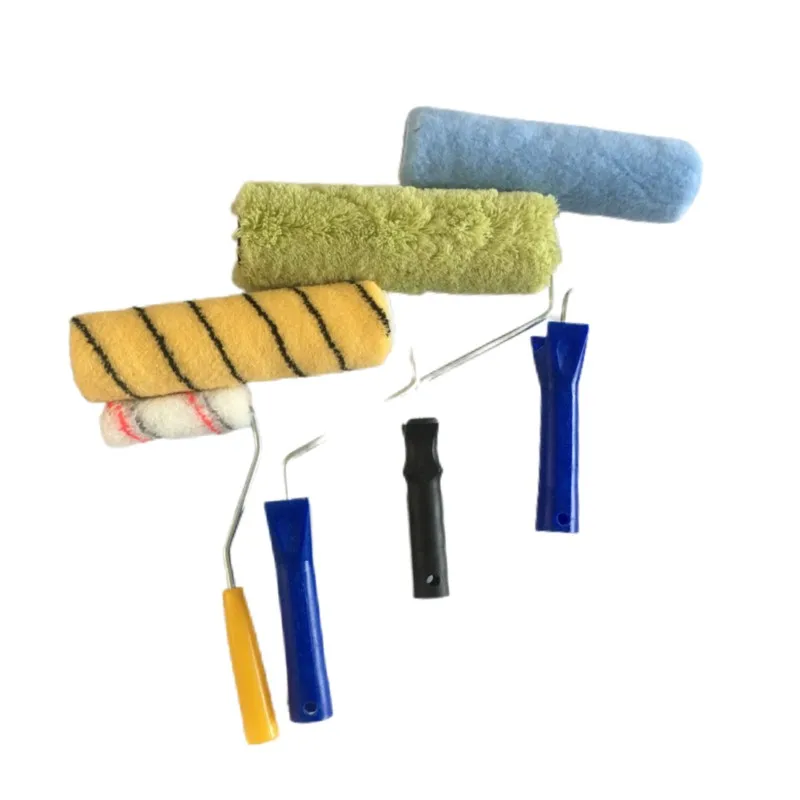 paint roller brush manufacturing oil painting brushes  rubber plastic handle paint microfiber roller brush for wall painting