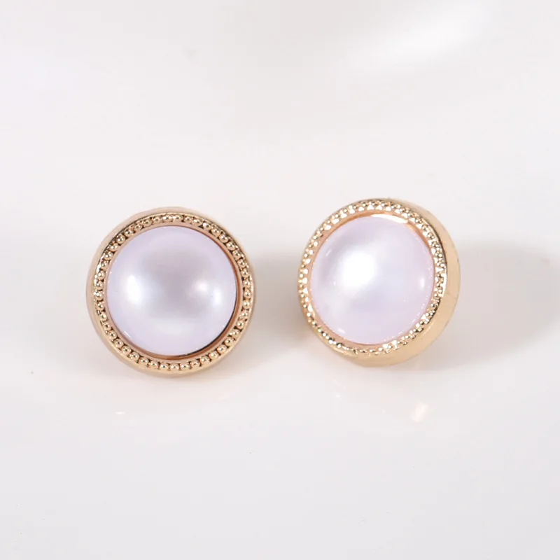 Factory Designs Pearl Metal Sewing Shank Buttons For Clothing Garment Decorative Alloy Resin Buttons Sewing Accessories