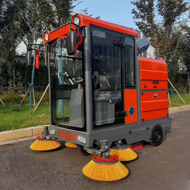 Multi-Function Street Road Avenue Cleaning Machine Truck Four Wheel Sweeper Fully Closed Electric Automatic On Floor Sweeper Car