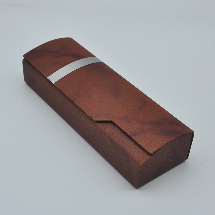 
fancy PU custom leather luxury display portable eyeglasses case 