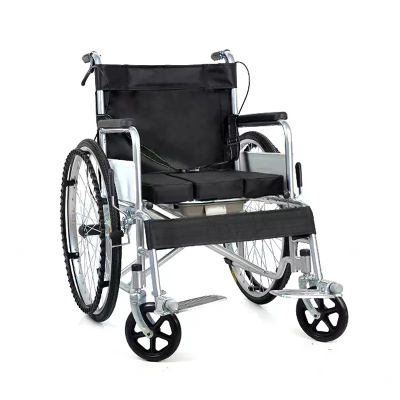 Folding Manual Toilet Wheelchair for Elderly