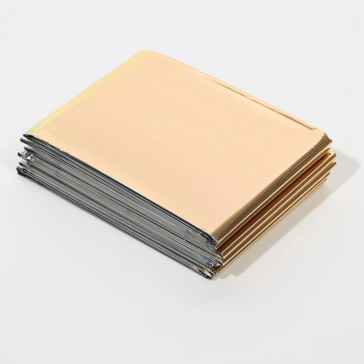 Portable multi-functional emergency blanket insulation blanket outside the blanket Gold double grid emergency
