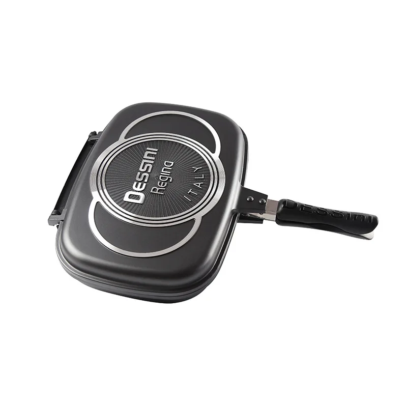 32cm Cast Aluminum Non-stick Ceramics Coated Grill BBQ Kitchen Cooking Tools Kitchenware Double Sided Baking Frying Pans