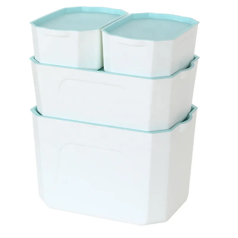 Bins Plastic Organizer Storage Box Plastic Home Storage Basket With Lid