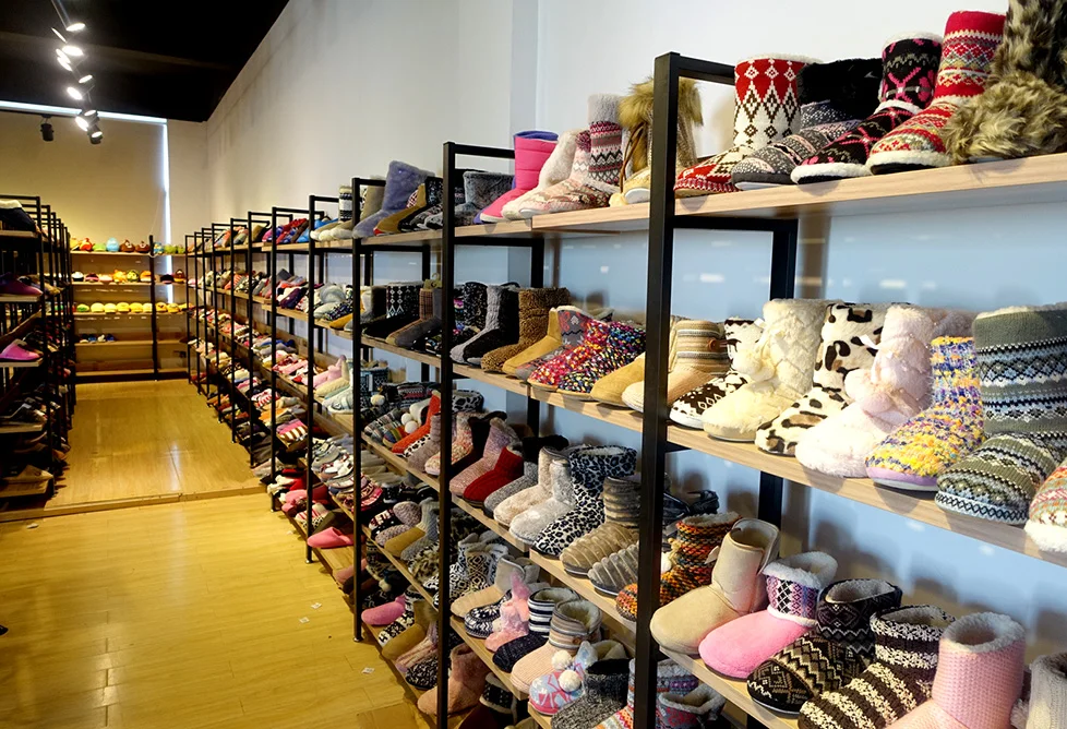 HC-830 wholesale knitted shaft winter warm ankle casual home slipper boots for women