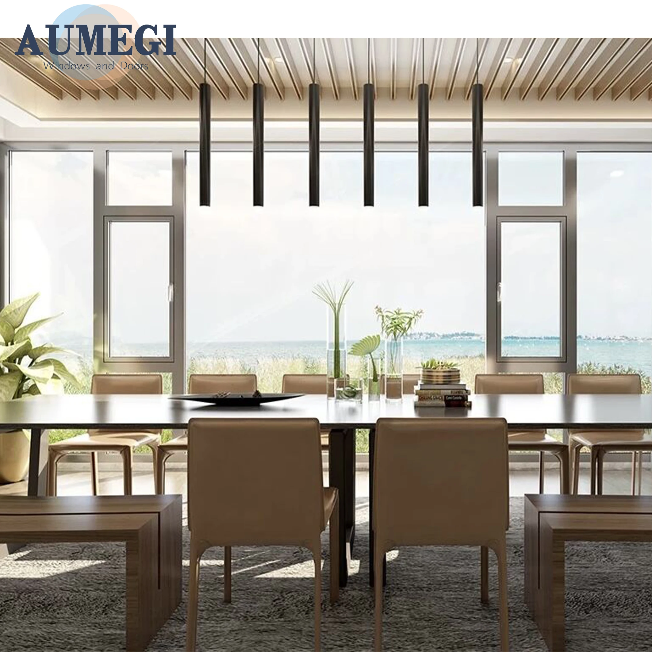 Aumegi Store Entry Door Security Bars For Casement Window Wooden Casement Window