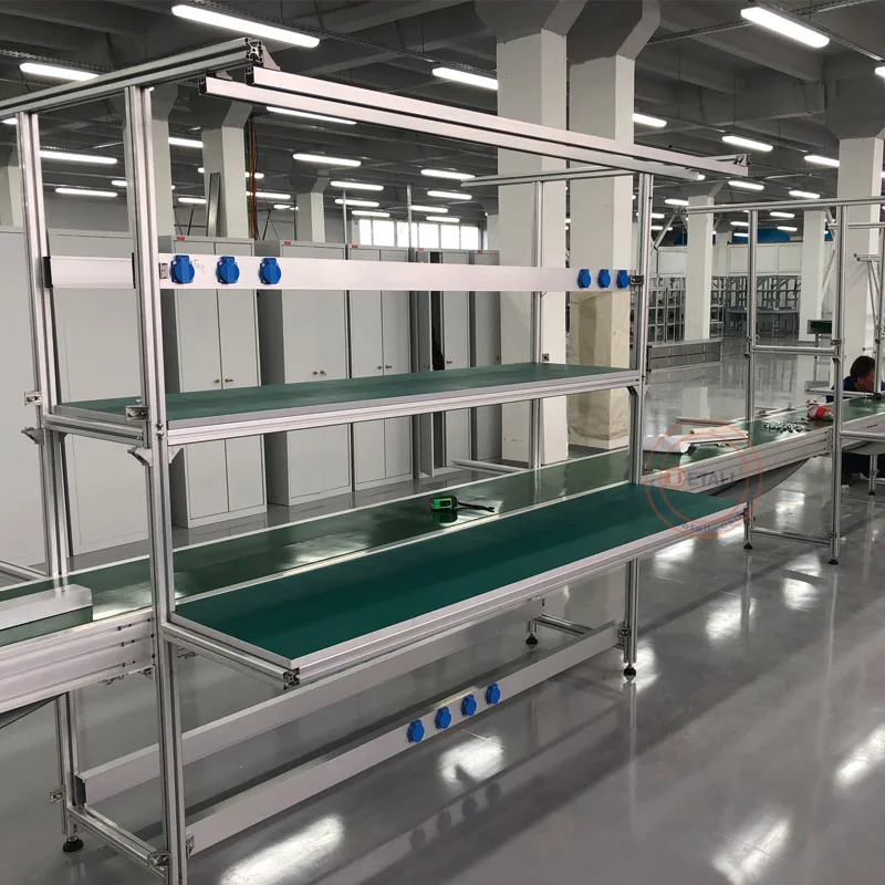 Detall-OEM ESD Aluminum Conveyor Belt Baffle Modular Designed Flexible Assembly Line Work Bench