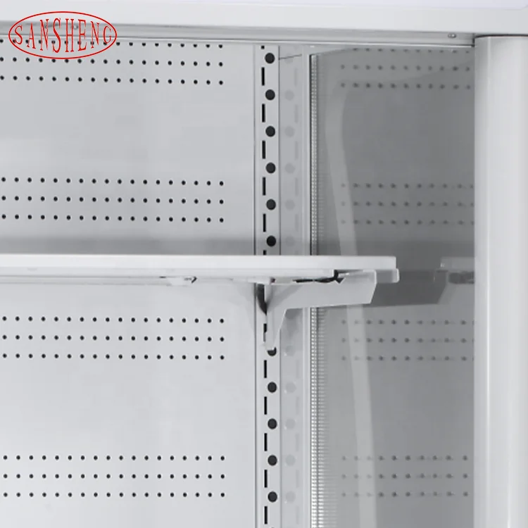 
 Vegetable Fruit Upright Commercial Open Display Chiller Open Cooler In Supermarket  