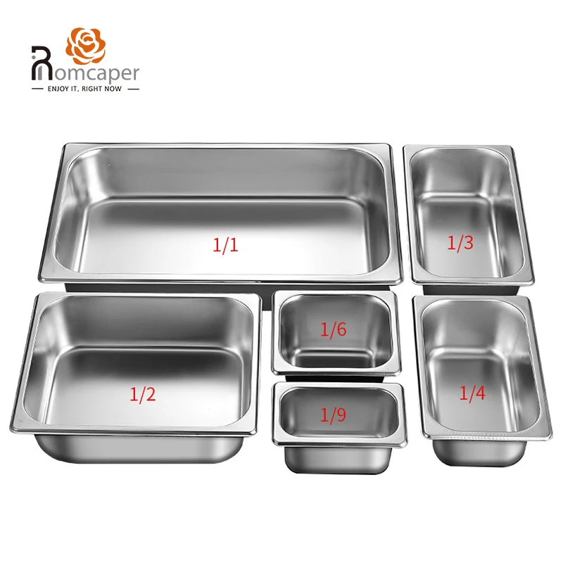OEM 1/1 1/3 size catering equipment gastronorm food container hotel supplies commercial restaurant gn stainless steel g/n pans