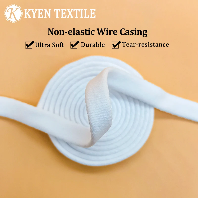 Guangdong Manufacturer 3/8 Ultra Soft Bra Wire Casing Elastic for Underwire Tear-resistance Webbing Band Underwear Accessory OEM