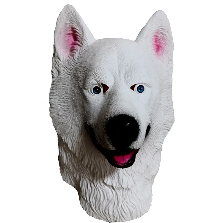Wholesale Funny Rubber Halloween Animal Masks Cosplay Dog Head Latex Mask
