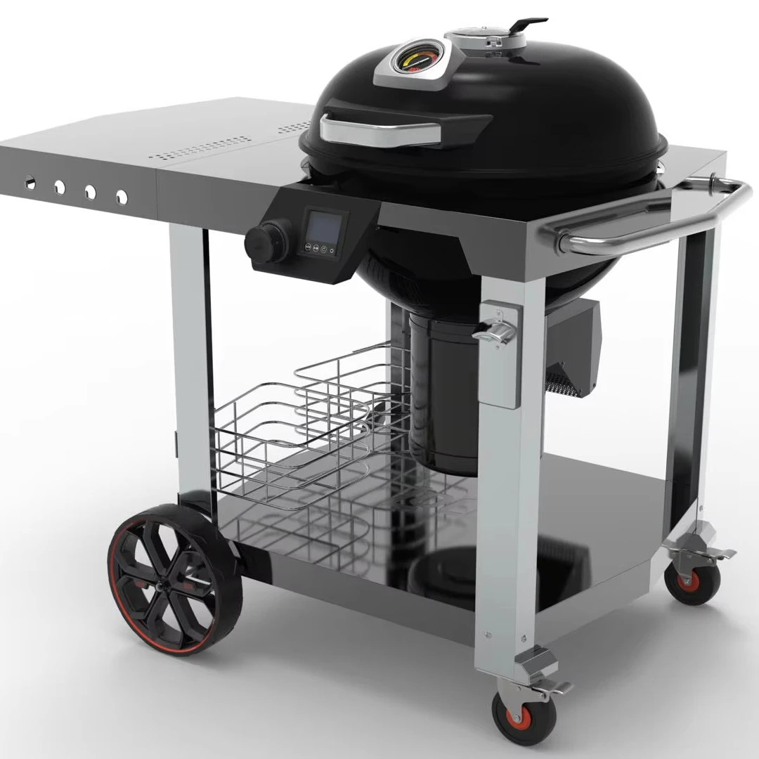 In Stock Smart Temperature Control Charcoal Grill Bbq Trolley Bbq Grill With Table For Home Garden Patio Backyard