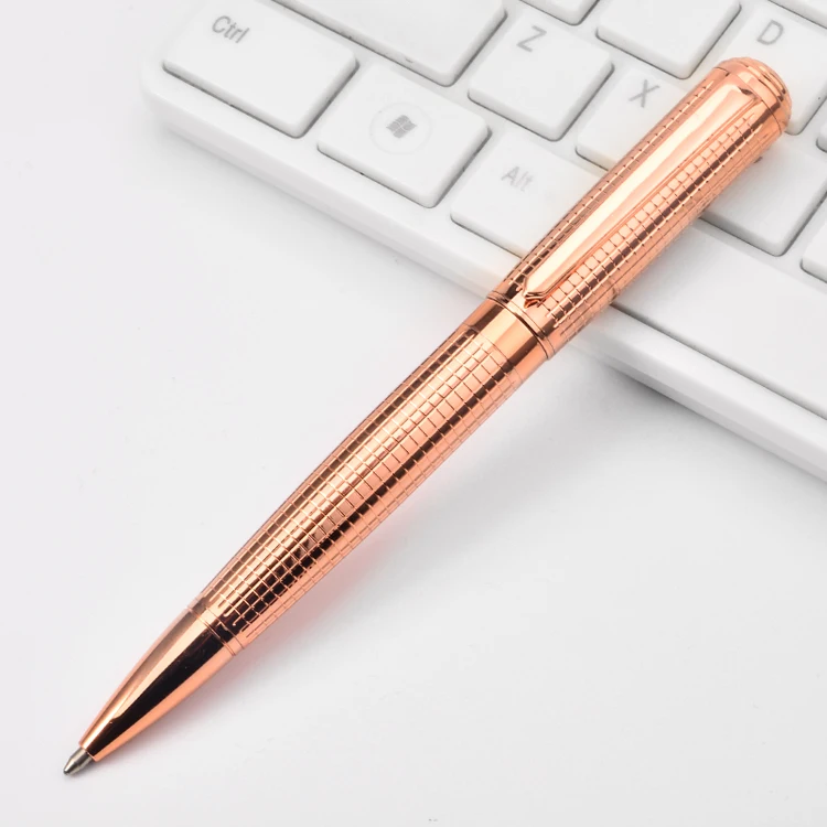 Luxury New Heavy Metal Business Gift Pens Embossed Rose Gold Silver Ball Pen High Quality Custom Boligrafo Ballpoint Pen