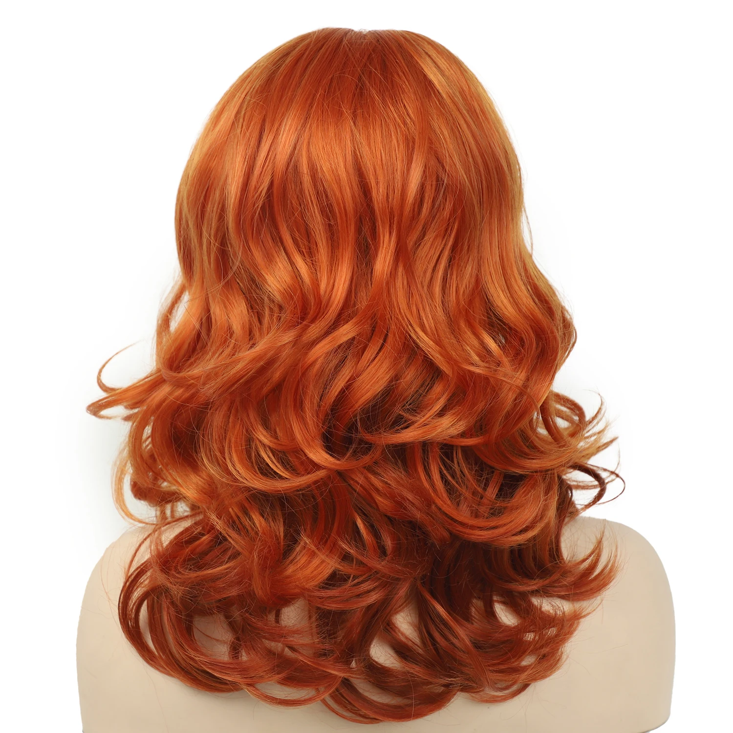 Wholesale Price Orange Colors Short Hair Synthetic Hair Wigs Cosplay Party Curly Wig for Women