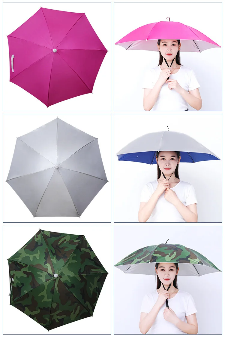 YB Umbrella Hat Hands Free Umbrella Fishing Golf Gardening Sunshade Outdoor Rainbow Colors umbrella with logo