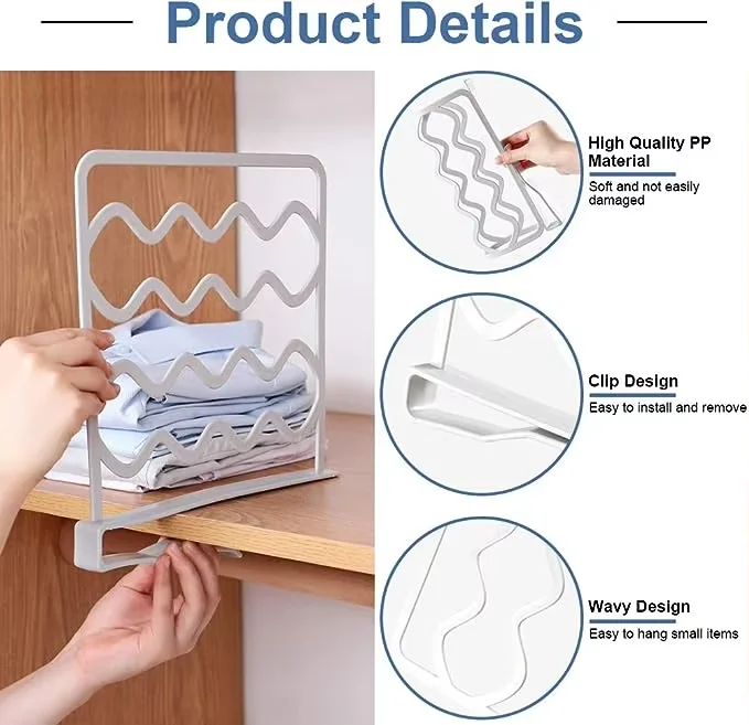 Wholesale Easy Home Wardrobe Divider Multifunction Estante Repisas Clothes Storage Shelf Dividers