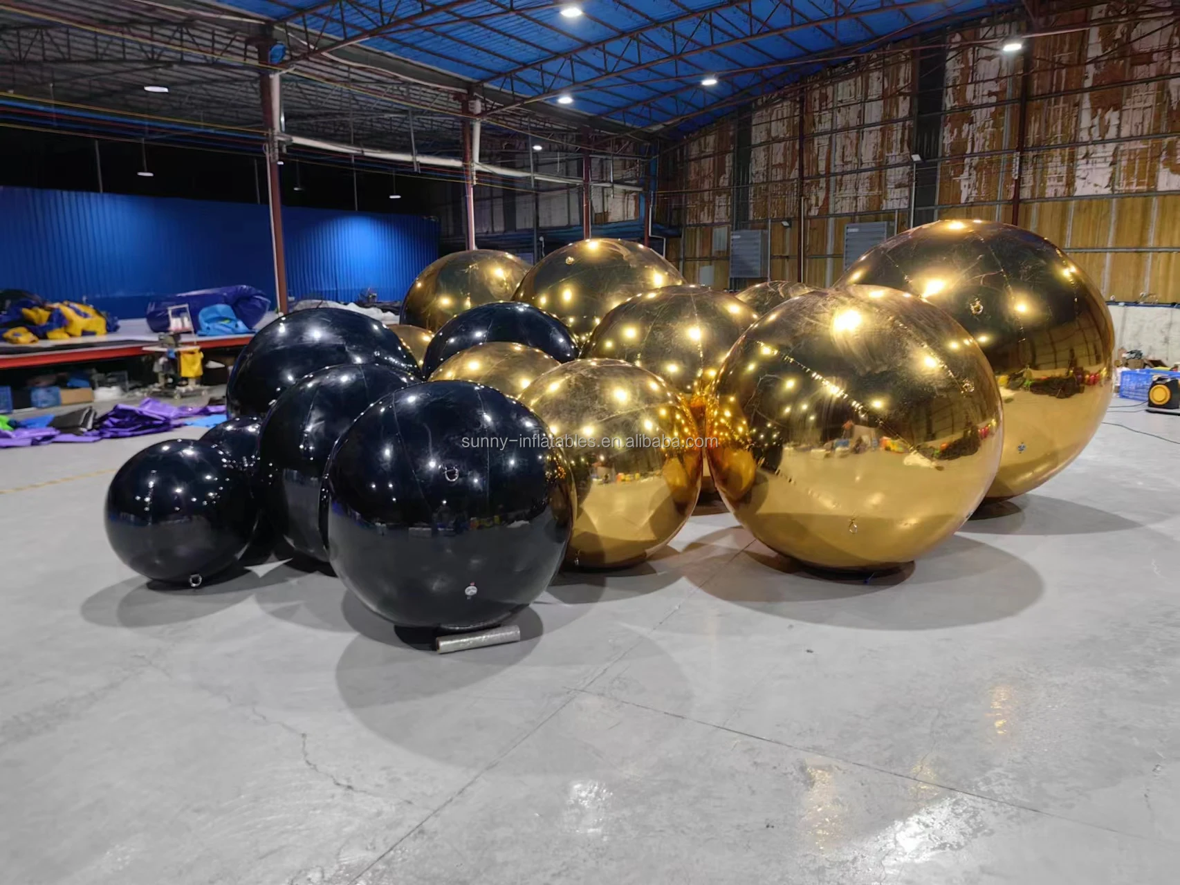 Inflatable Sphere Shiny Inflatable Blue Mirror Ball For Advertising Mirror PVC Inflatable Ball Red Blue Balloon for Promotional