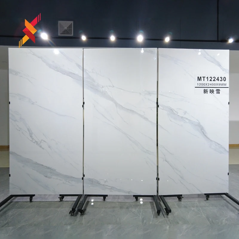 Luxury countertop middle island table top porcelain slab white rock plate artificial sintered stone for kitchen