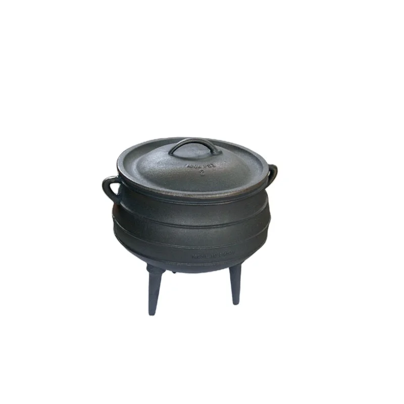 Chuihua Factory Camping pot Cast iron South Africa Three legged potjie pot 3 legs casting iron pot for camping cookware
