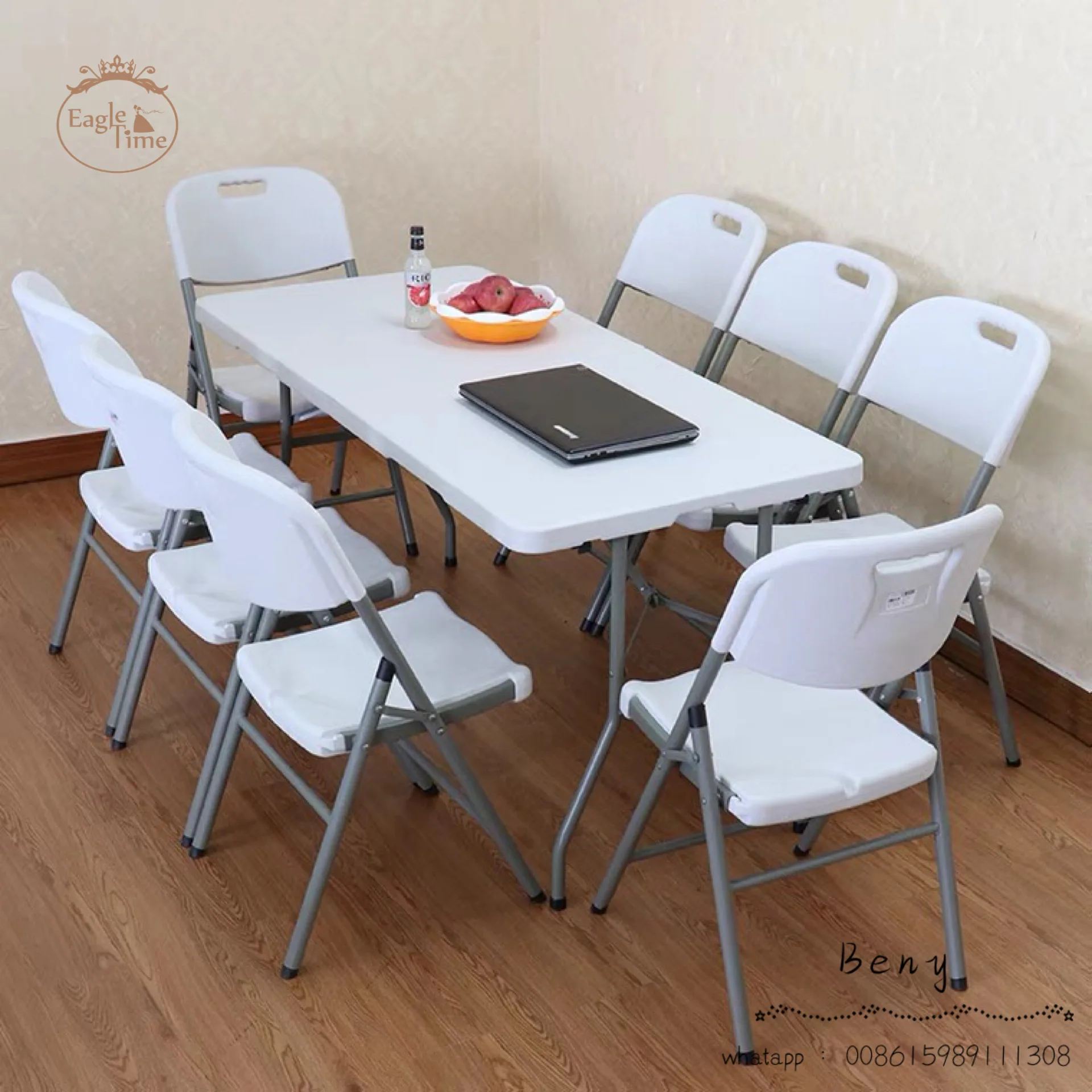 Portable Plastic Foldable Rectangular Table Wedding Banquet Hall Hotel Outdoor Picnic Table