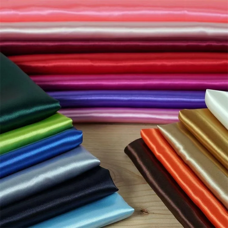 100%polyester Satin Woven Mikado fabric for Bridal dress Party dress mikado satin fabric for evening Dress