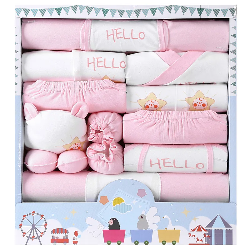 18 Piece New Born Baby Set Baju Bayi Murah Baby Rompers Conjuntos De Roupas De Beb Baby Clothes Newborn Set Gift