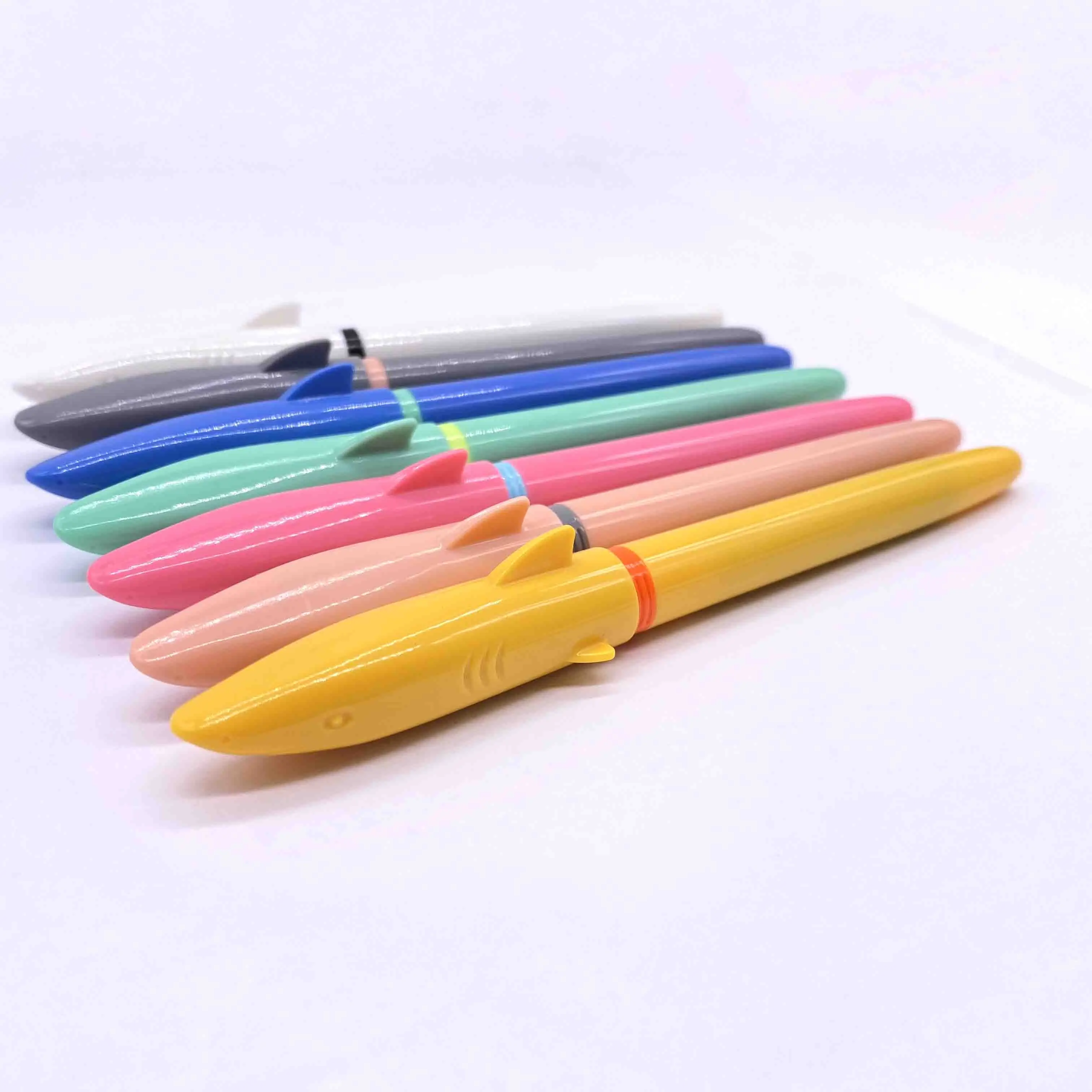 Kawaii 2022 New Design Shark series Promotional Plastic Novelty Fountain Pen With Custom Logo