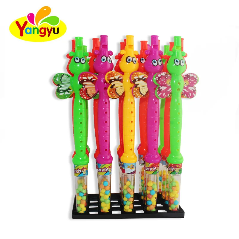 Plastic Bee with Flute Shaped Tray Toy Hard Candy in Bulk